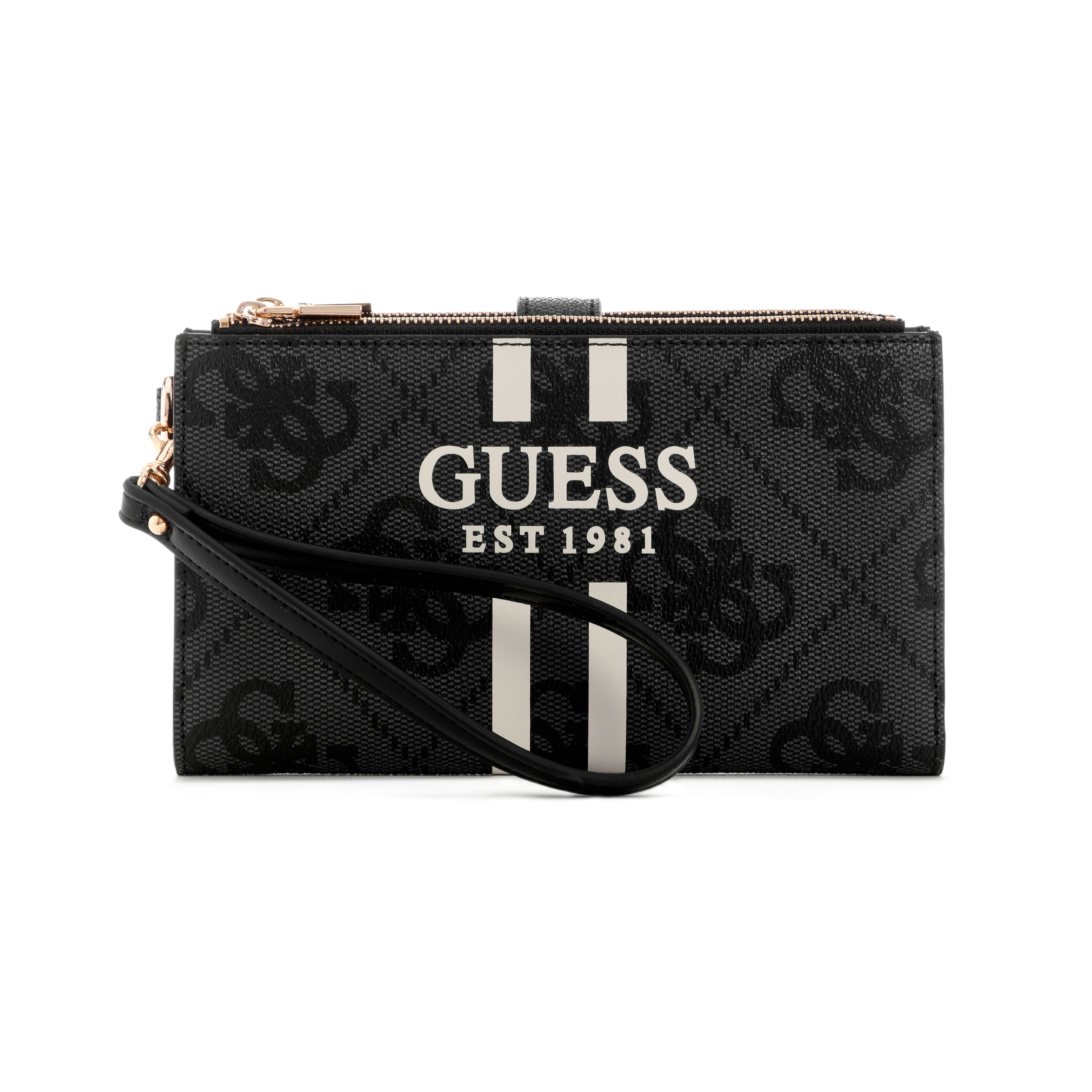 GUESS Laurel II SLG Double Zip Organizer - Latte Logo