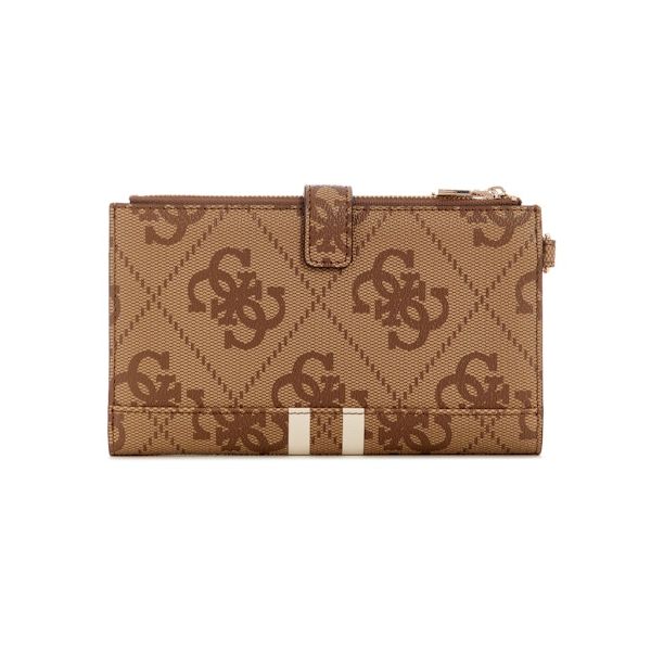 GUESS Laurel II SLG Double Zip Organizer - Latte Logo