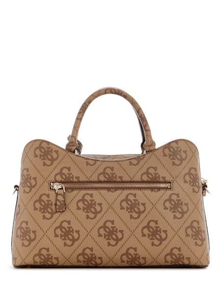 Guess Janie Logo Satchel - Latte Logo