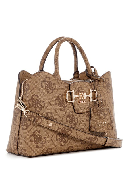 Guess Janie Logo Satchel - Latte Logo