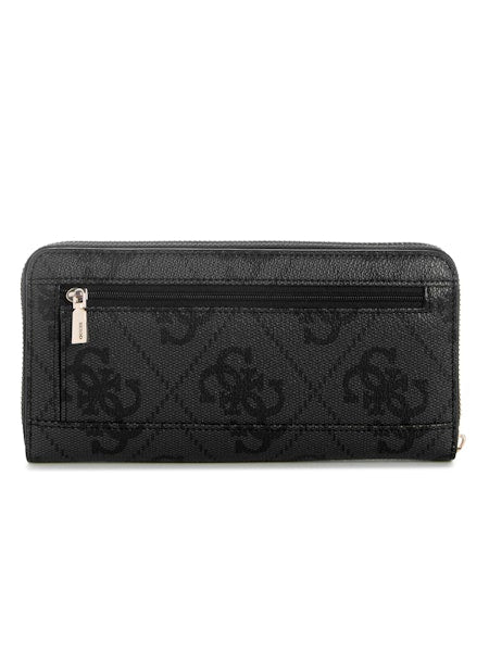 Guess Janie Logo Large Zip Around Wallet - Coal Logo