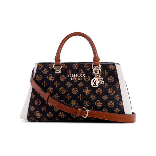 Guess Evelune Girlfriend Satchel - Mocha Logo Multi