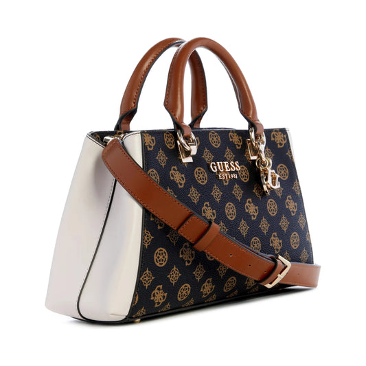 Guess Evelune Girlfriend Satchel - Mocha Logo Multi