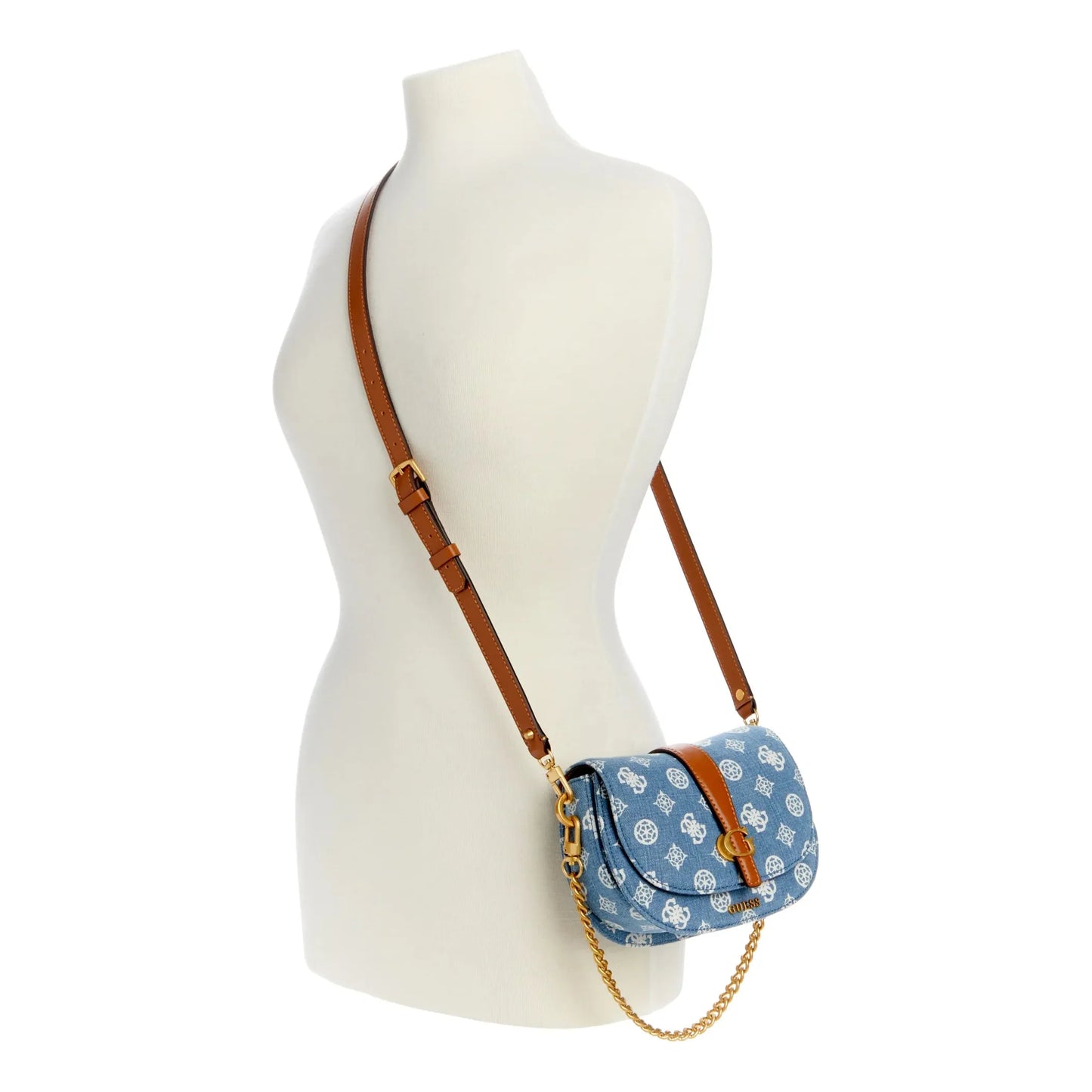 Guess Kuba Mini Crossbody Flap - Denim Logo