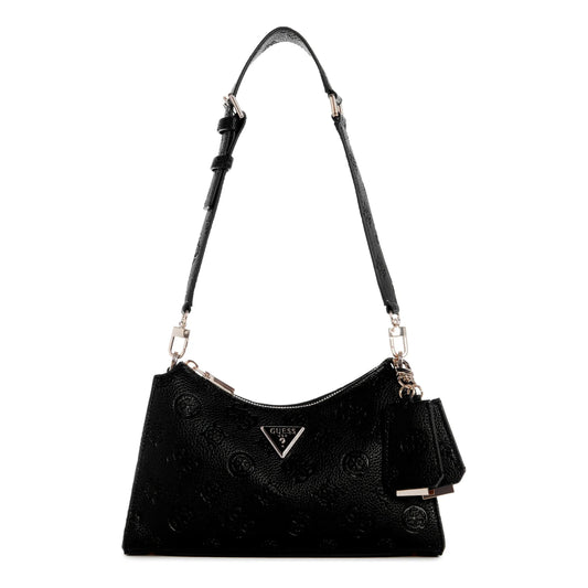 Guess Cresidia Top Zip Shoulder Bag - Black