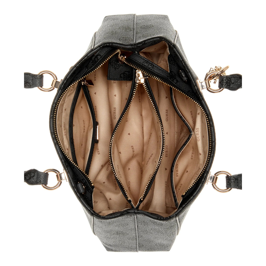 Guess Evelune Girlfriend Satchel - Charcoal Logo