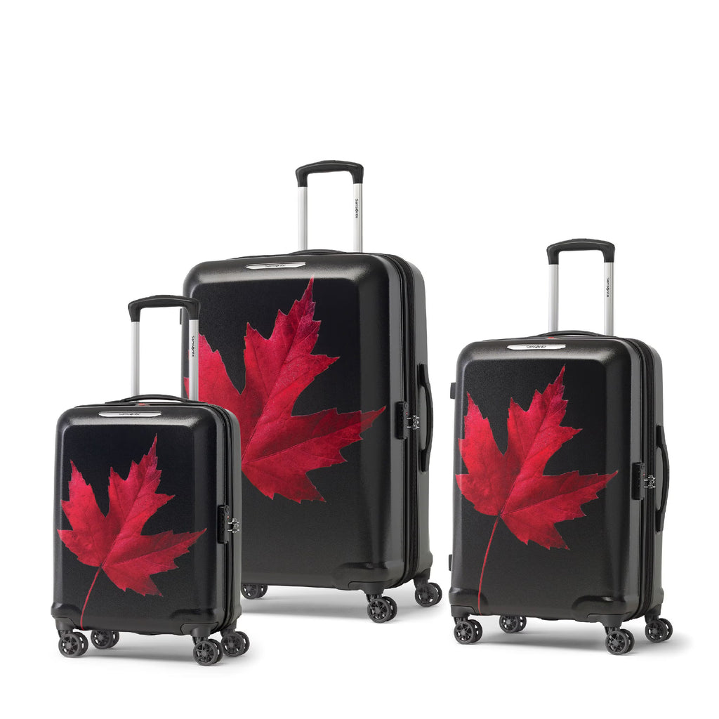 Samsonite Canadian Collection 3-Piece Nested Set Expandable - Maple Lead Red/Black