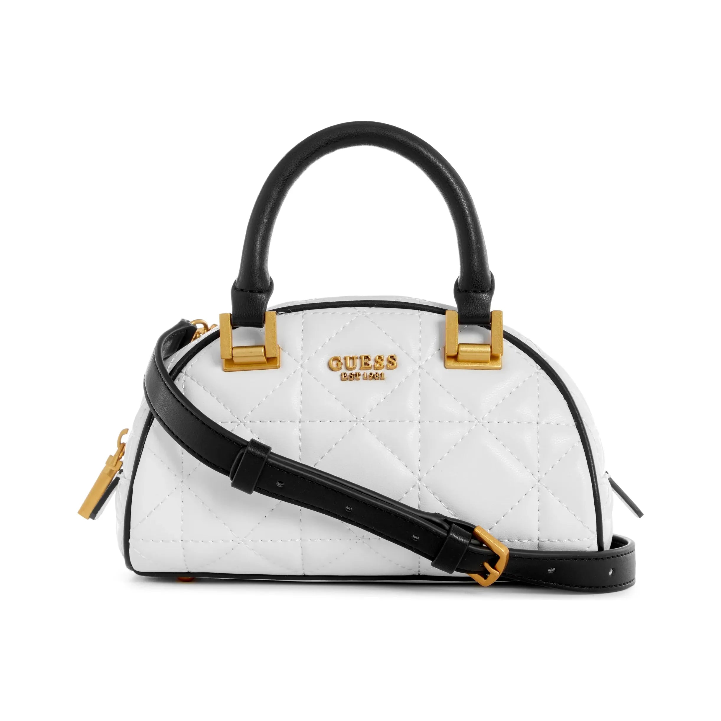 Guess Mildred Mini Bowler Crossbody - White