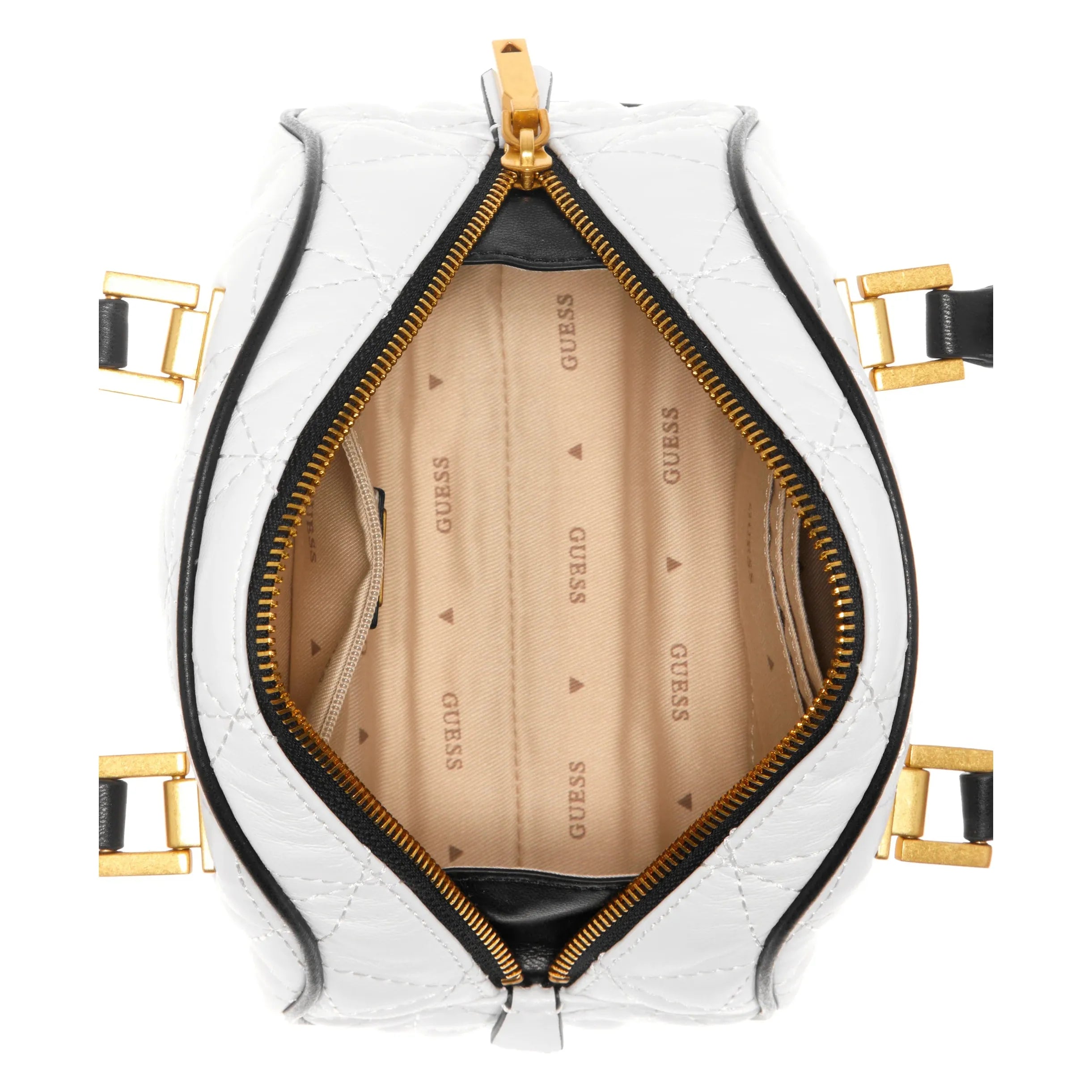 Guess Mildred Mini Bowler Crossbody - White