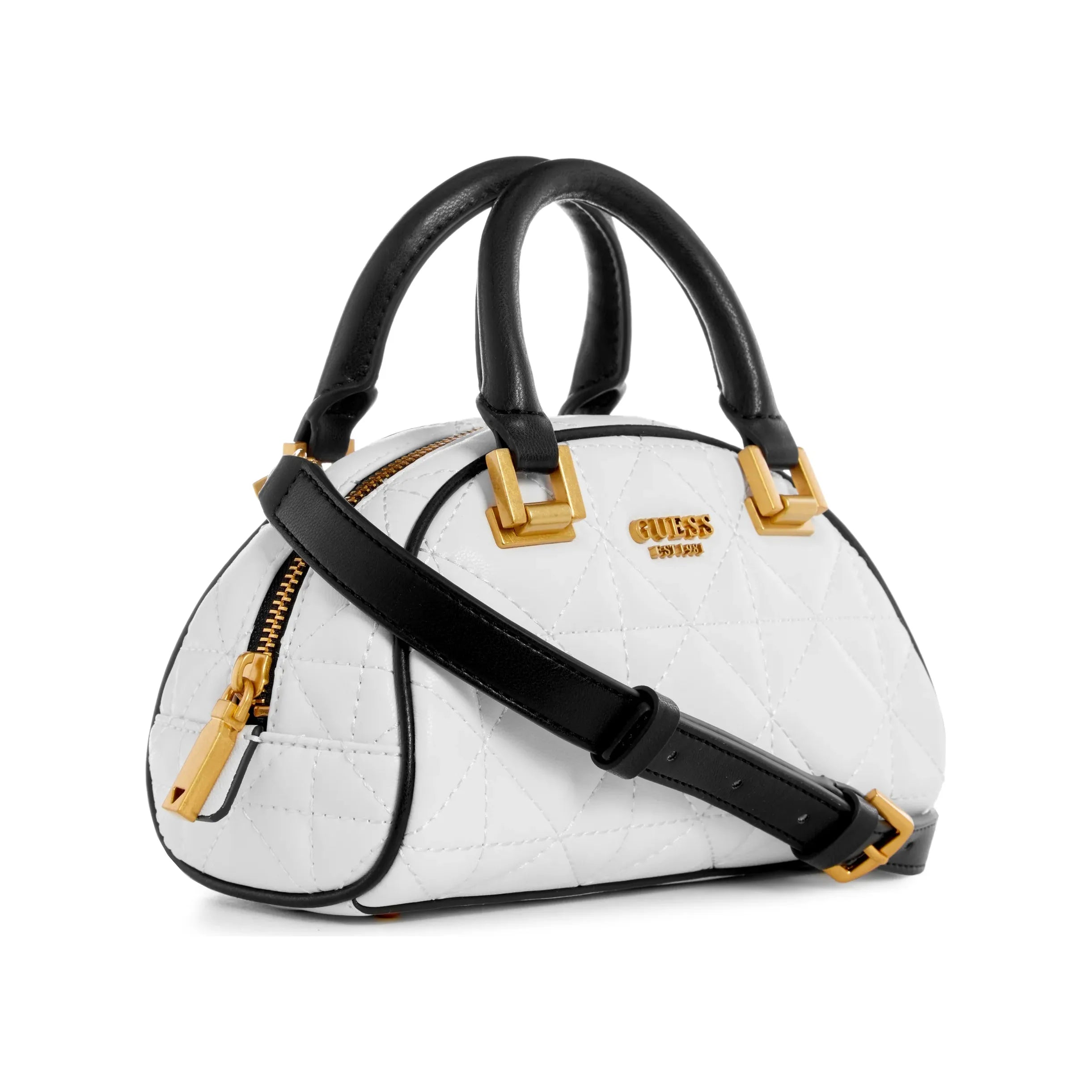 Guess Mildred Mini Bowler Crossbody - White