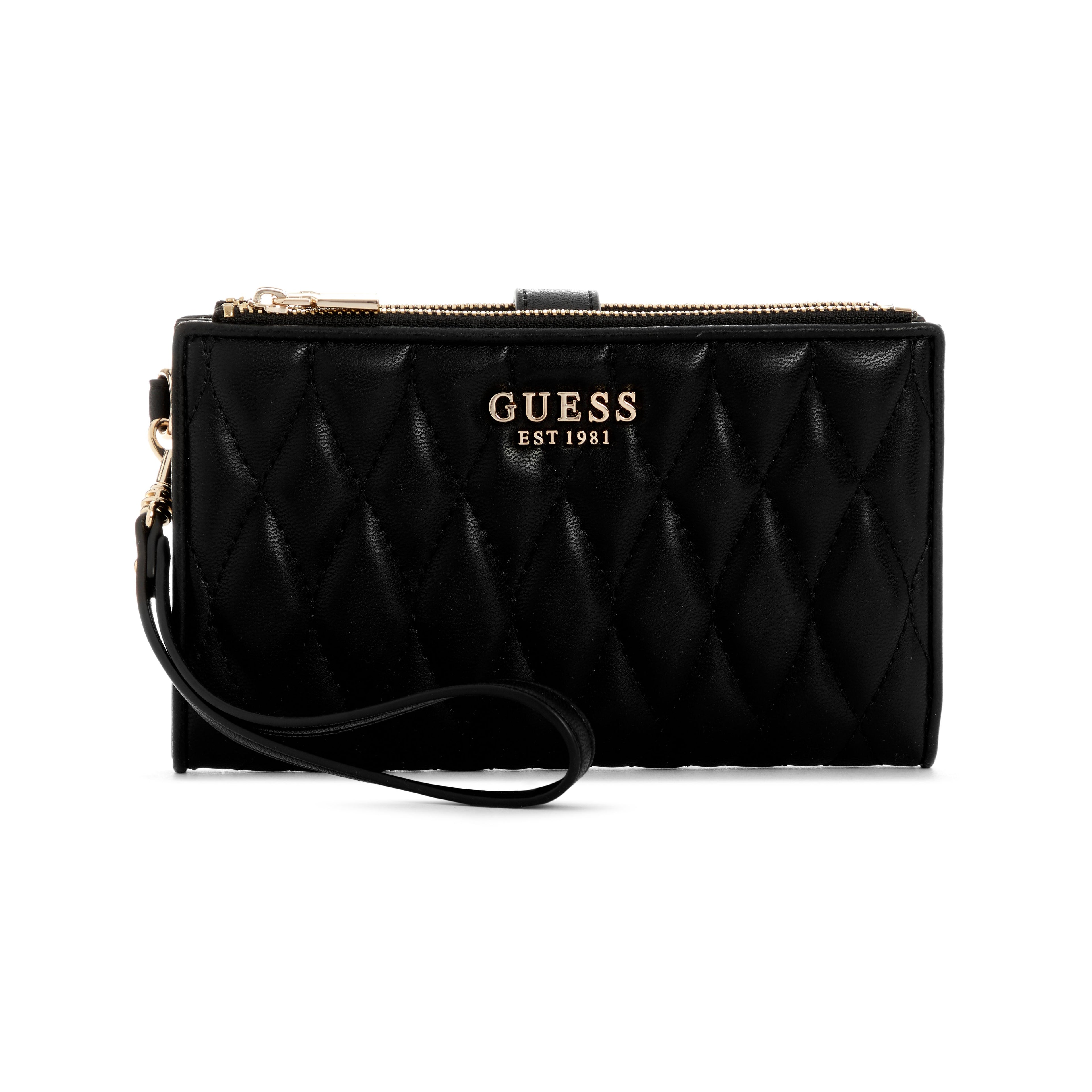 GUESS Valla SLG Double Zip Organizer Wallet - Black