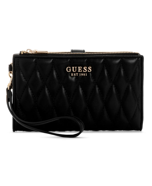 GUESS Valla SLG Double Zip Organizer Wallet - Black