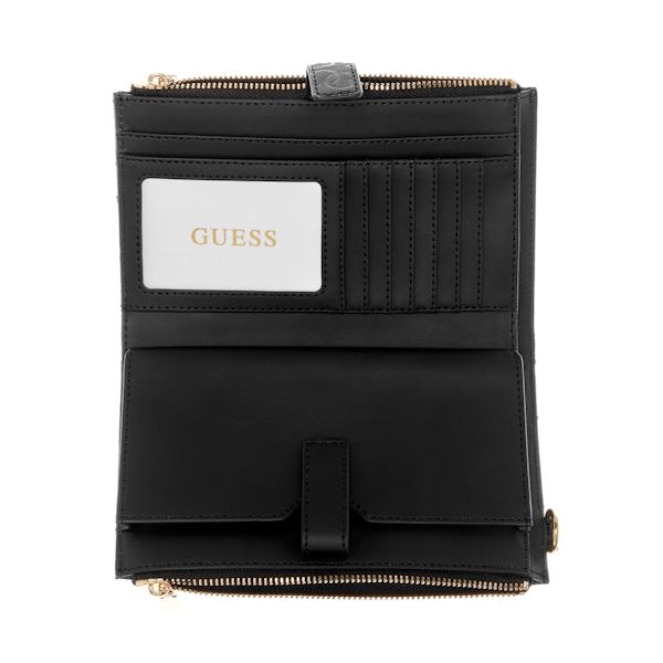 GUESS Valla SLG Double Zip Organizer Wallet - Black