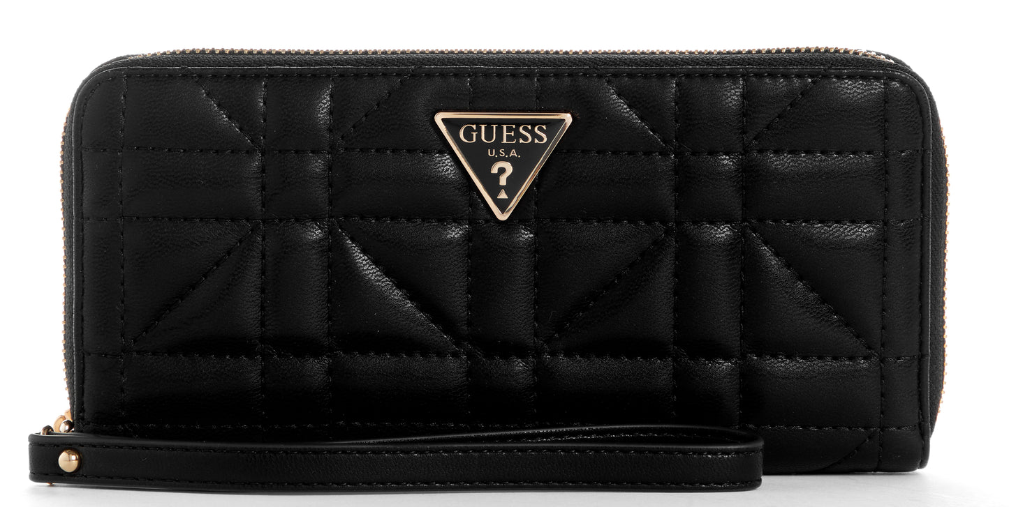GUESS Edita SLG Large Zip Around Wallet - Black