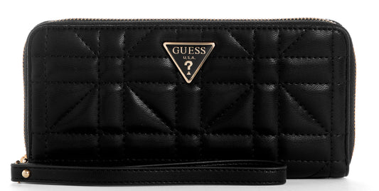 GUESS Edita SLG Large Zip Around Wallet - Black