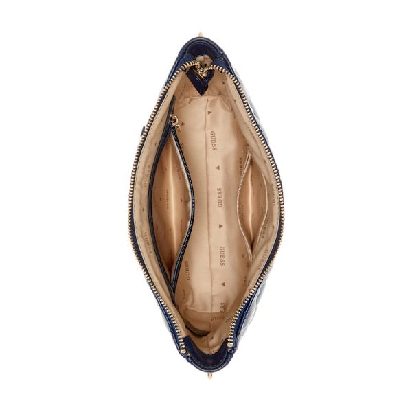 GUESS Cruise Vibe Top Zip Shoulder Bag - Navy/White