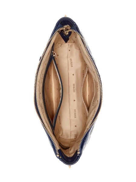 GUESS Cruise Vibe Top Zip Shoulder Bag - Navy/White