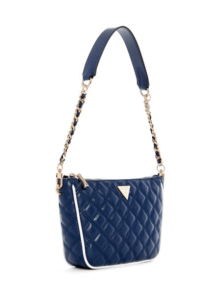 GUESS Cruise Vibe Top Zip Shoulder Bag - Navy/White