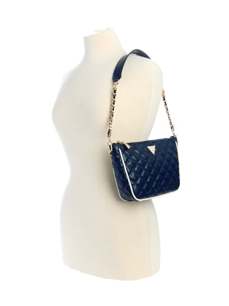 GUESS Cruise Vibe Top Zip Shoulder Bag - Navy/White