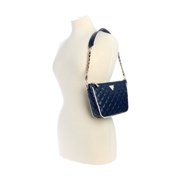 GUESS Cruise Vibe Top Zip Shoulder Bag - Navy/White
