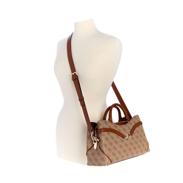 GUESS Dea Girlfriend Satchel - Latte Logo