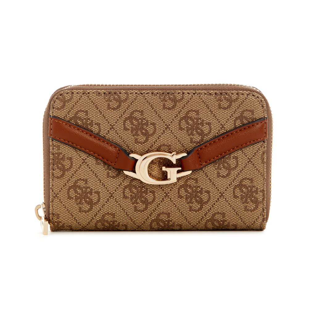 GUESS Dea SLG Medium Zip Around Wallet - Latte Logo