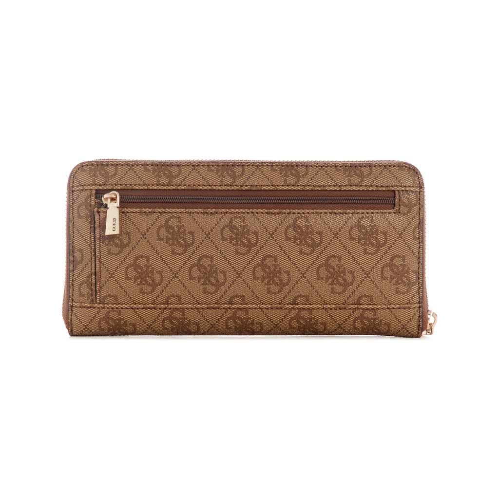 Guess Laurel SLG Large Zip Around - Latte Logo