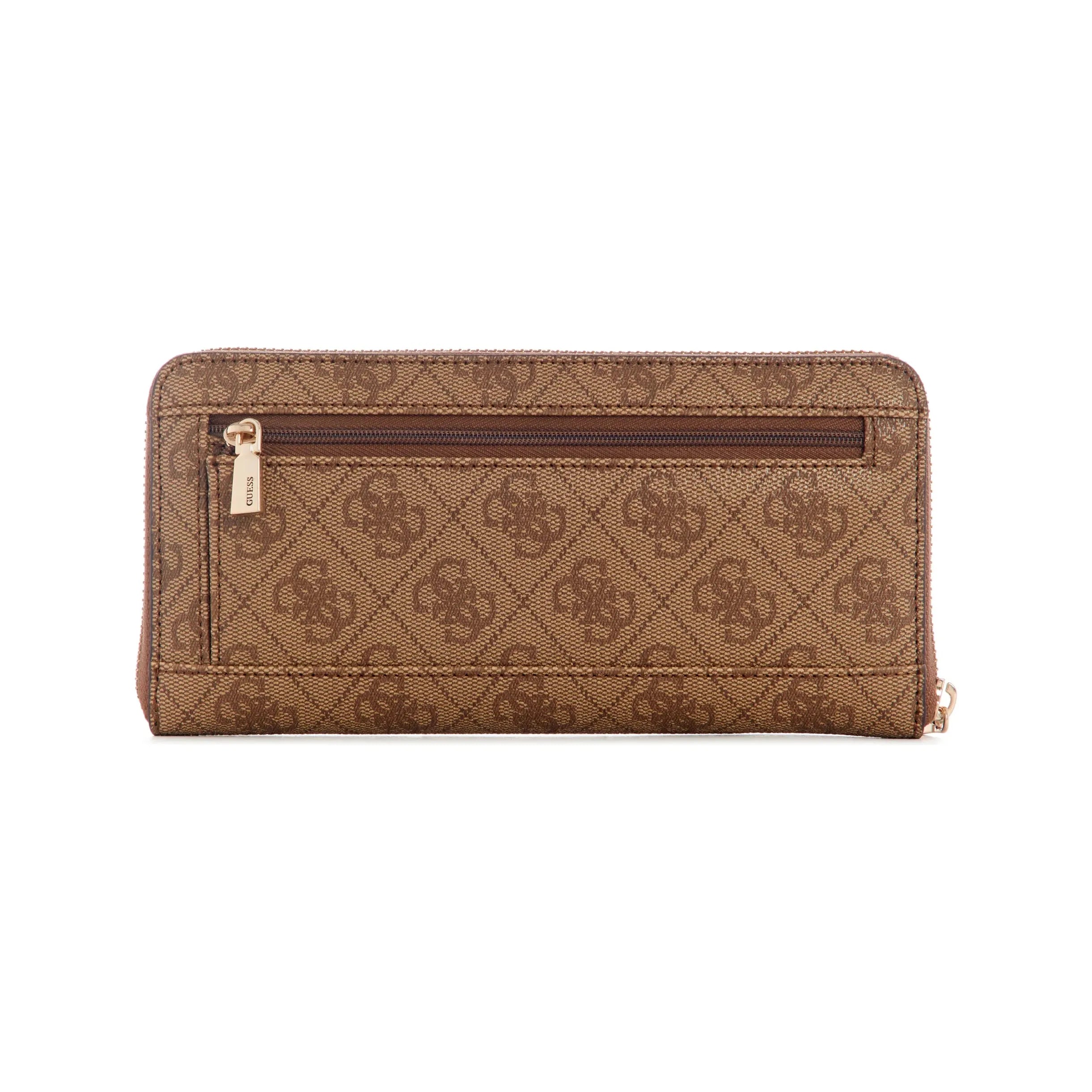 Guess Laurel SLG Large Zip Around - Latte Logo