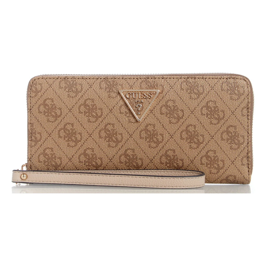 Guess Laurel SLG Large Zip Around - Latte Logo