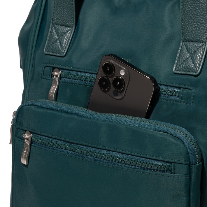 Baggallini Chelsea Laptop Backpack - Emerald Twill
