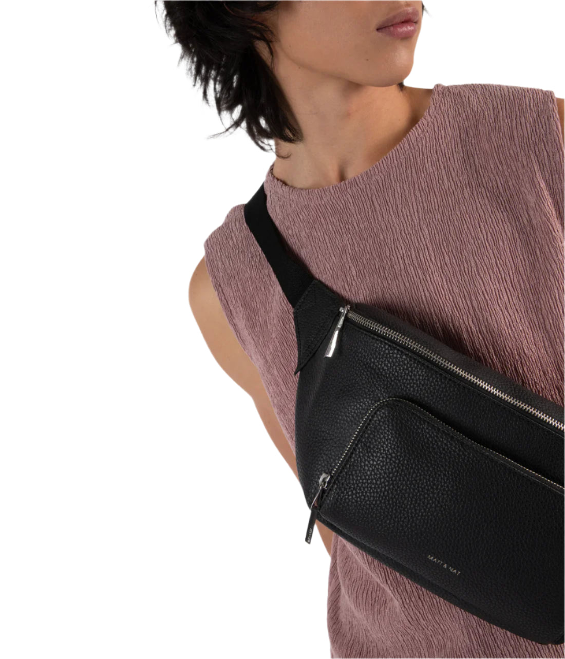Matt & Nat Kora Vegan Belt Bag Grain - Black