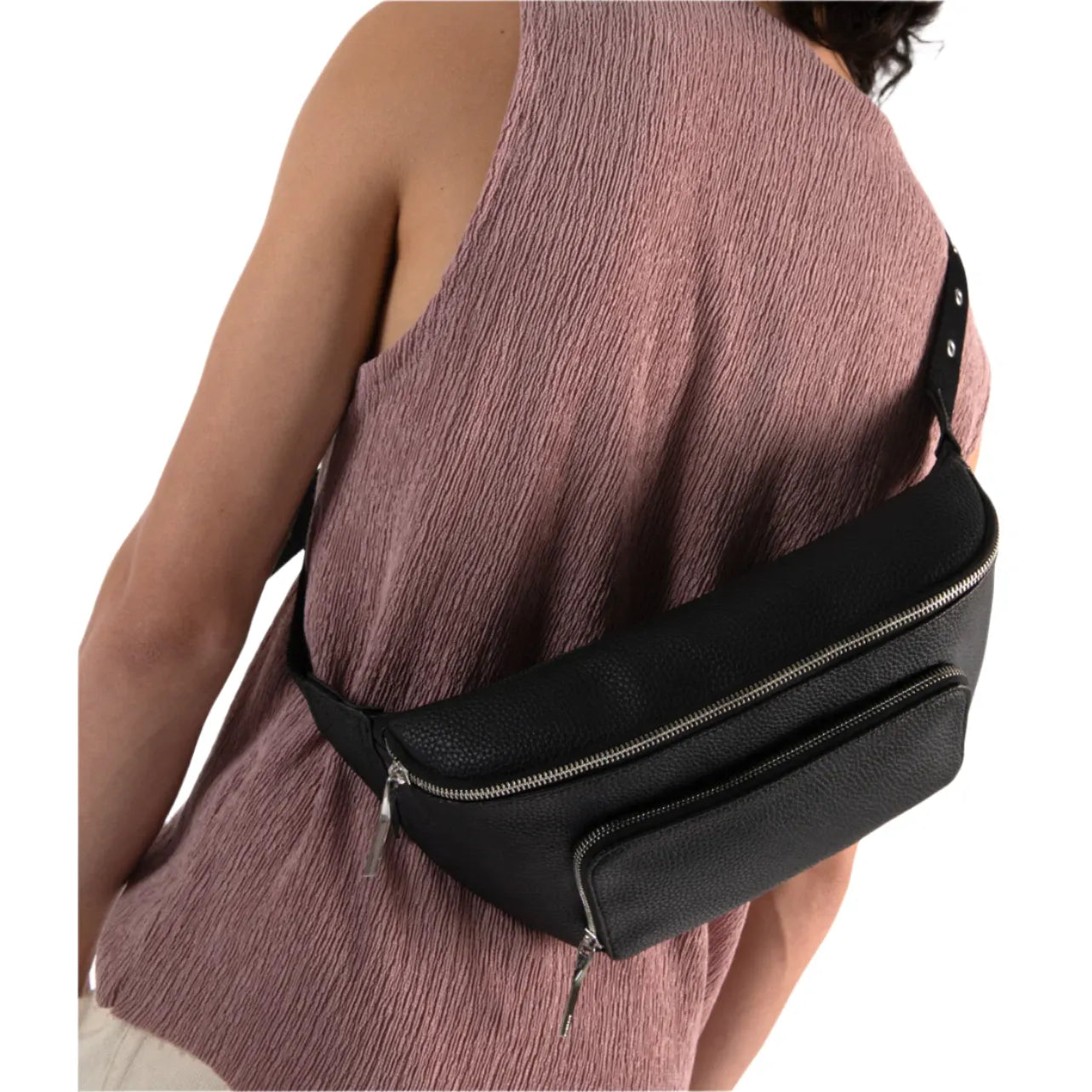 Matt & Nat Kora Vegan Belt Bag Grain - Black