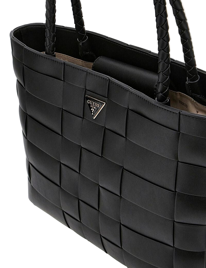 GUESS Mirema Sac Cabas Tissé Girlfriend - Noir