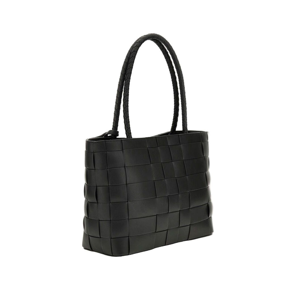 GUESS Mirema Woven Girlfriend Tote - Black