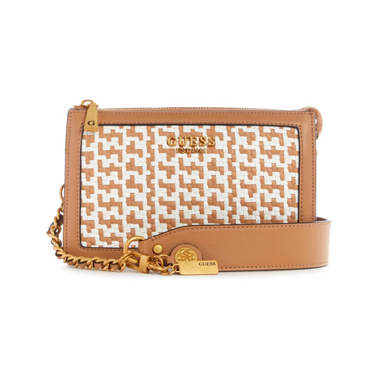 Sac à bandoulière multi-compartiments Guess Abey - Cognac Blanc