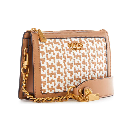 Sac à bandoulière multi-compartiments Guess Abey - Cognac Blanc
