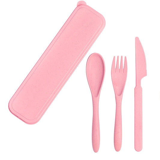 Set de couverts biodégradables Execo 3 pièces - Rose