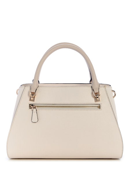 GUESS Noelle II Luxury Satchel - Off White/Taupe