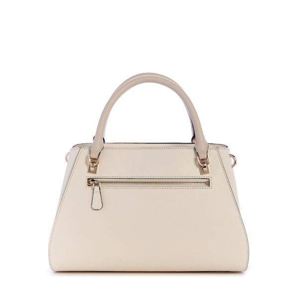 GUESS Noelle II Luxury Satchel - Off White/Taupe