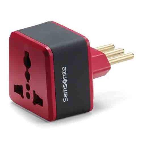Samsonite Grounded Adapter Plug (Italy) - Black/Red