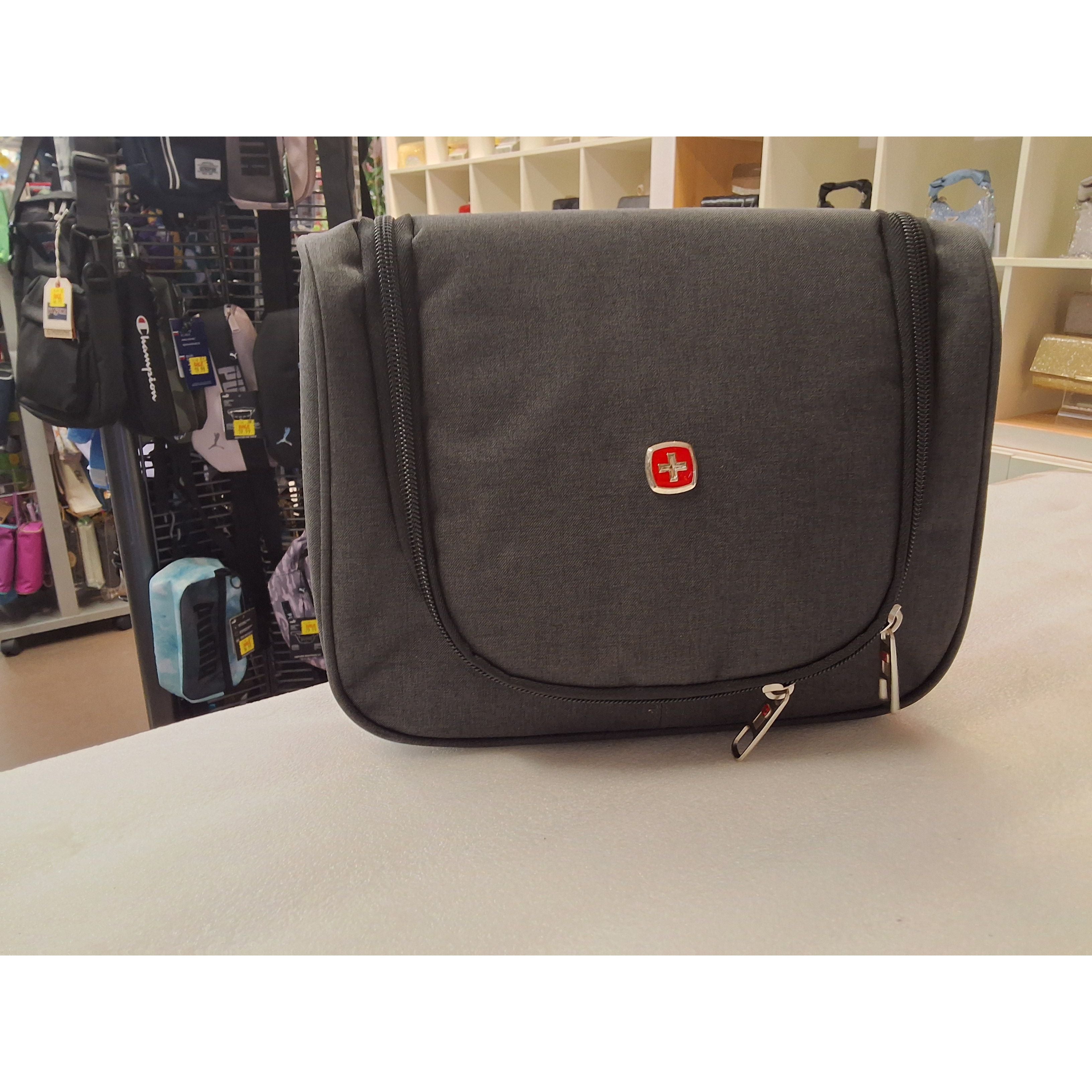 swiss toilettry bag- charcoal