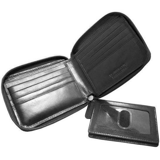 Portefeuille zippé sécurisé RFID pour hommes Mancini BOULDER avec passcase amovible