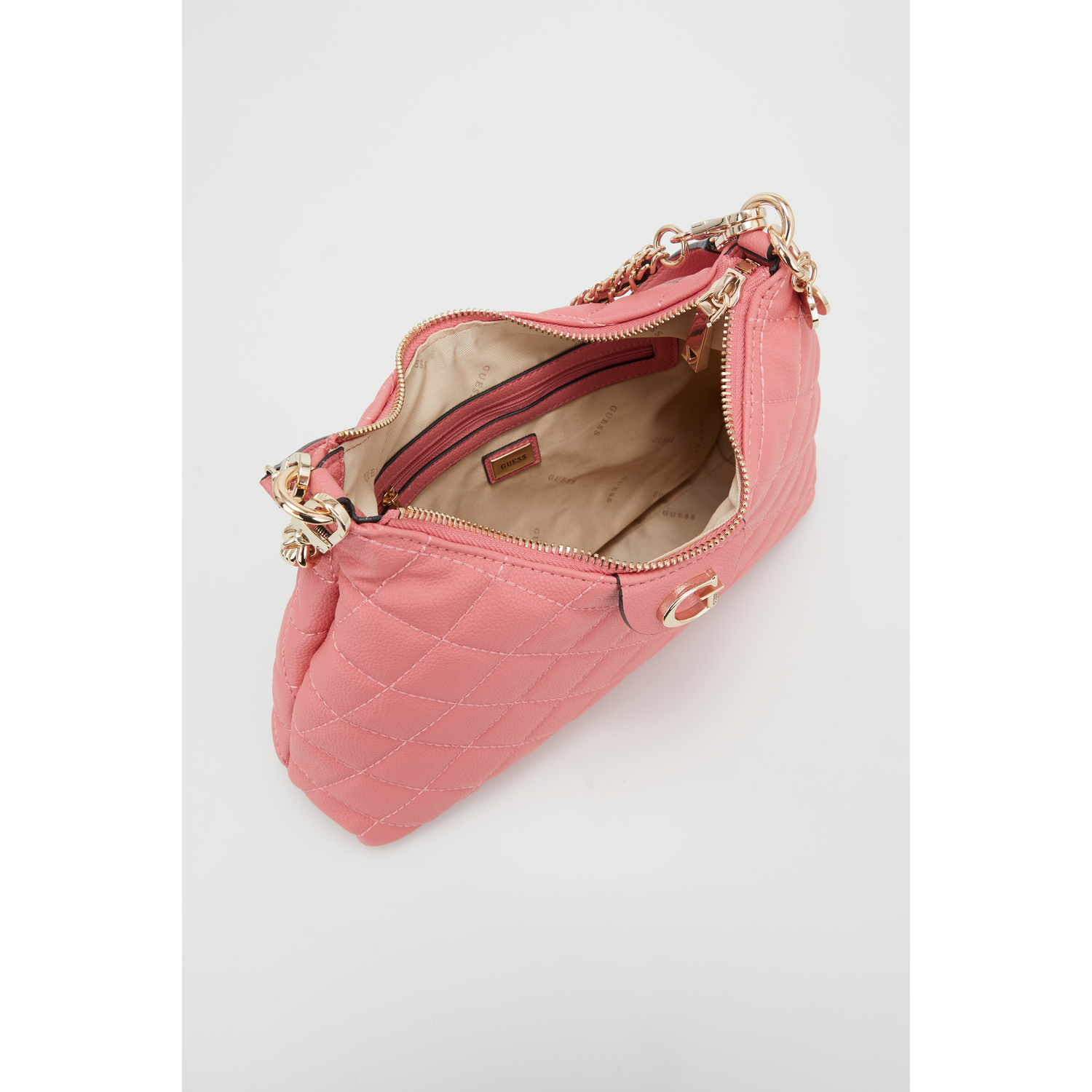 GUESS Gillian Quilted Hobo Bag Apcicot Orange