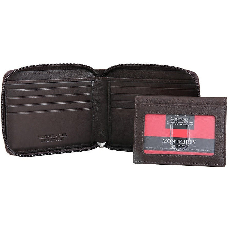 MANCINI Monterrey Zippered Billfold Wallet