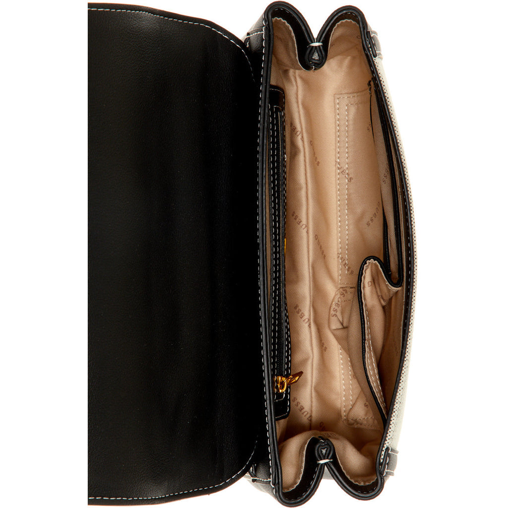 GUESS Katey Canevas Flap Shoulder Bag