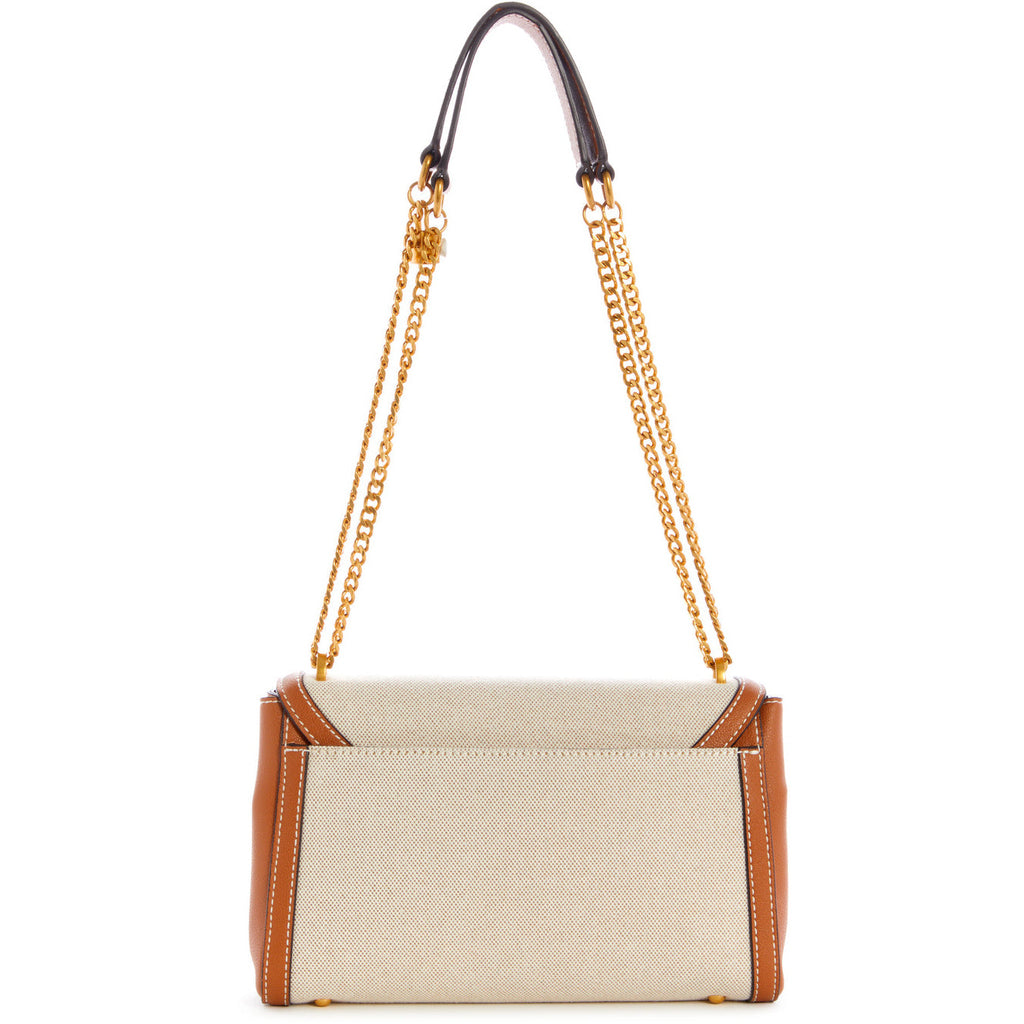 GUESS Katey Canevas Flap Shoulder Bag