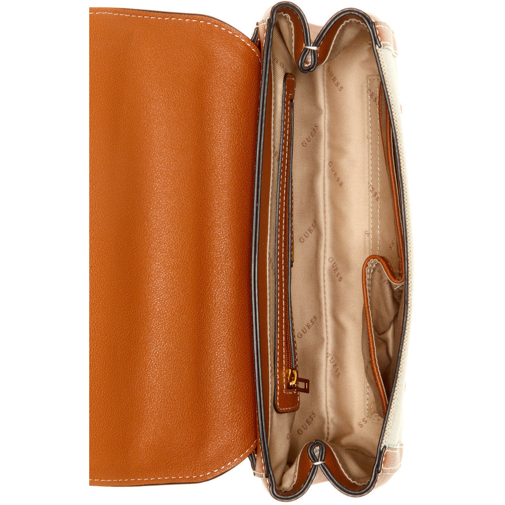 GUESS Katey Canevas Flap Shoulder Bag