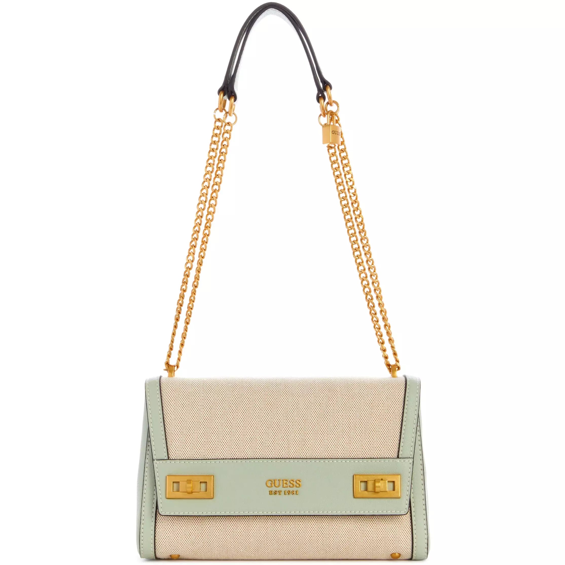 GUESS Katey Canevas Flap Shoulder Bag