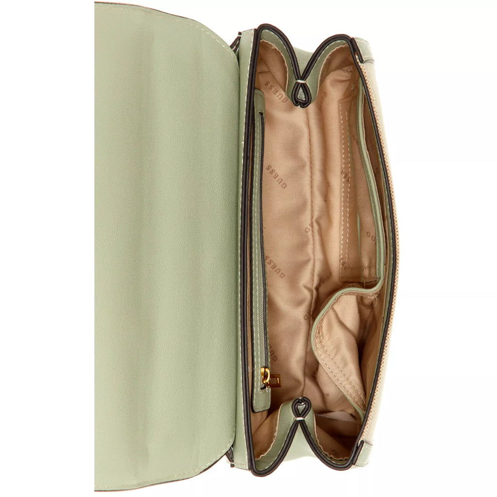 GUESS Katey Canevas Flap Shoulder Bag