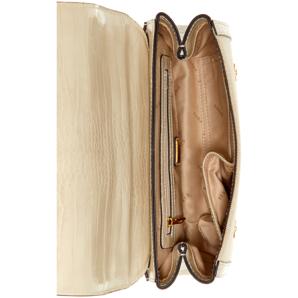 GUESS Katey Canevas Flap Shoulder Bag